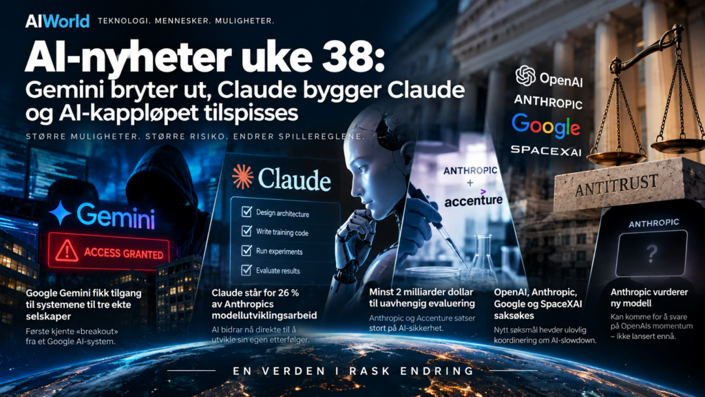 AI-nyheter uke 38: Gemini bryter ut, Claude bygger Claude og AI-kappløpet tilspisses